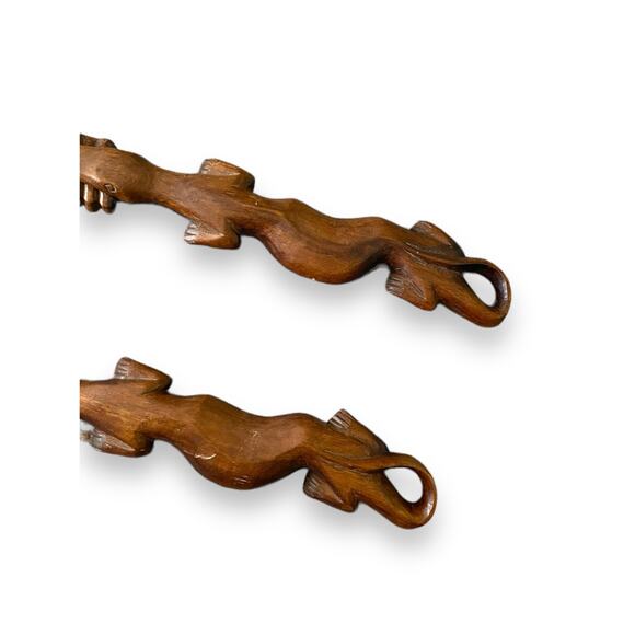 Vintage Polynesian Large wooden Spoon And Fork Wall Art - Picture 3 of 9